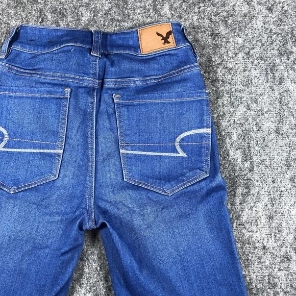 American Eagle Jeans Womens 00 Blue High Rise Jegging Super Super Stretch Skinny - Picture 13 of 16